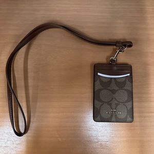 Coach ID lanyard in signature canvas